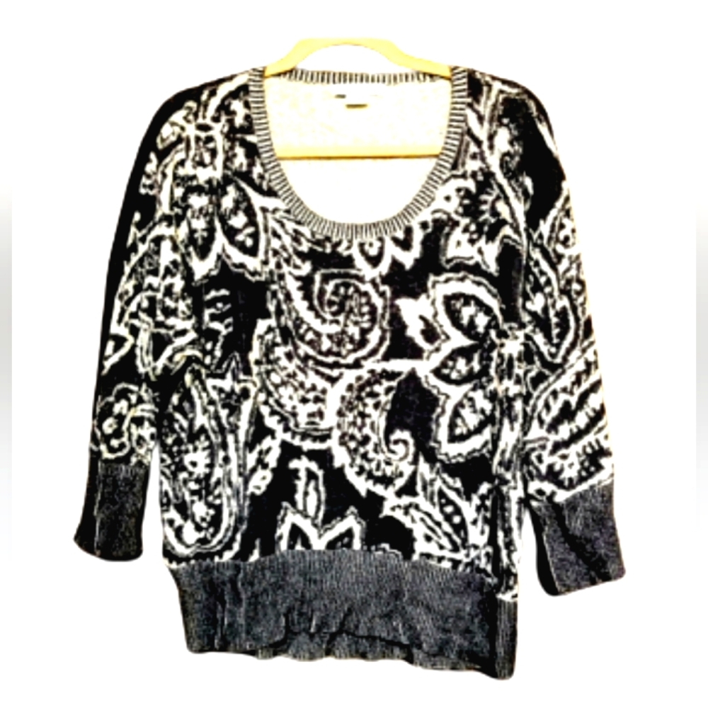 Liz Claiborne Blue and White Pattern Sweater Size XL